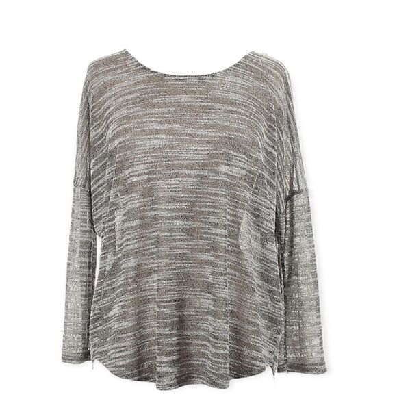 OLIVE & OAK DOLMAN SLEEVE GRAY MARLED KNIT SWEATER TOP SIZE SMALL - Picture 3 of 6